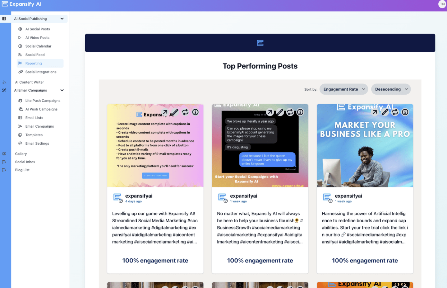 screenshot of Expansify AI